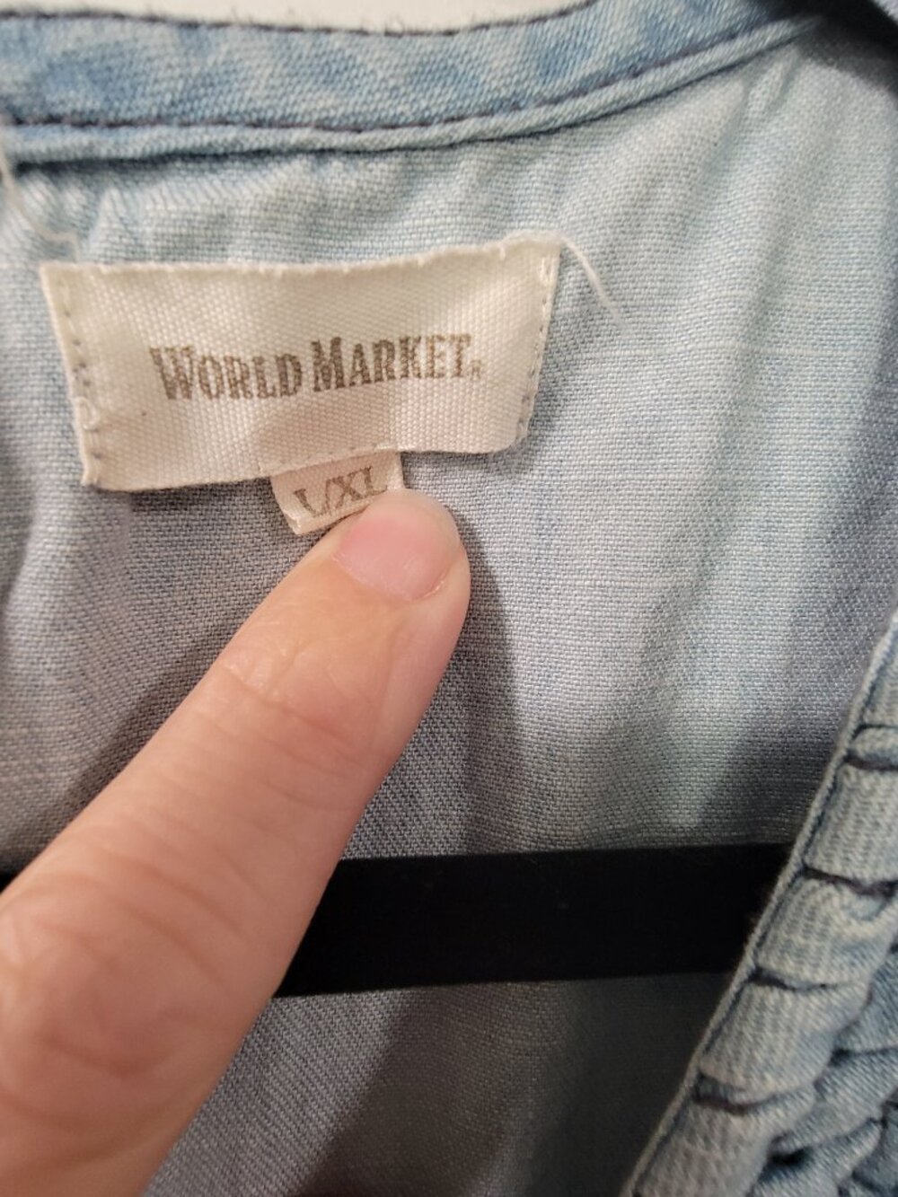 World Market Misha Cotton Denim Jumpsuit in Large/X-Large Worn Once - Picture 3 of 5